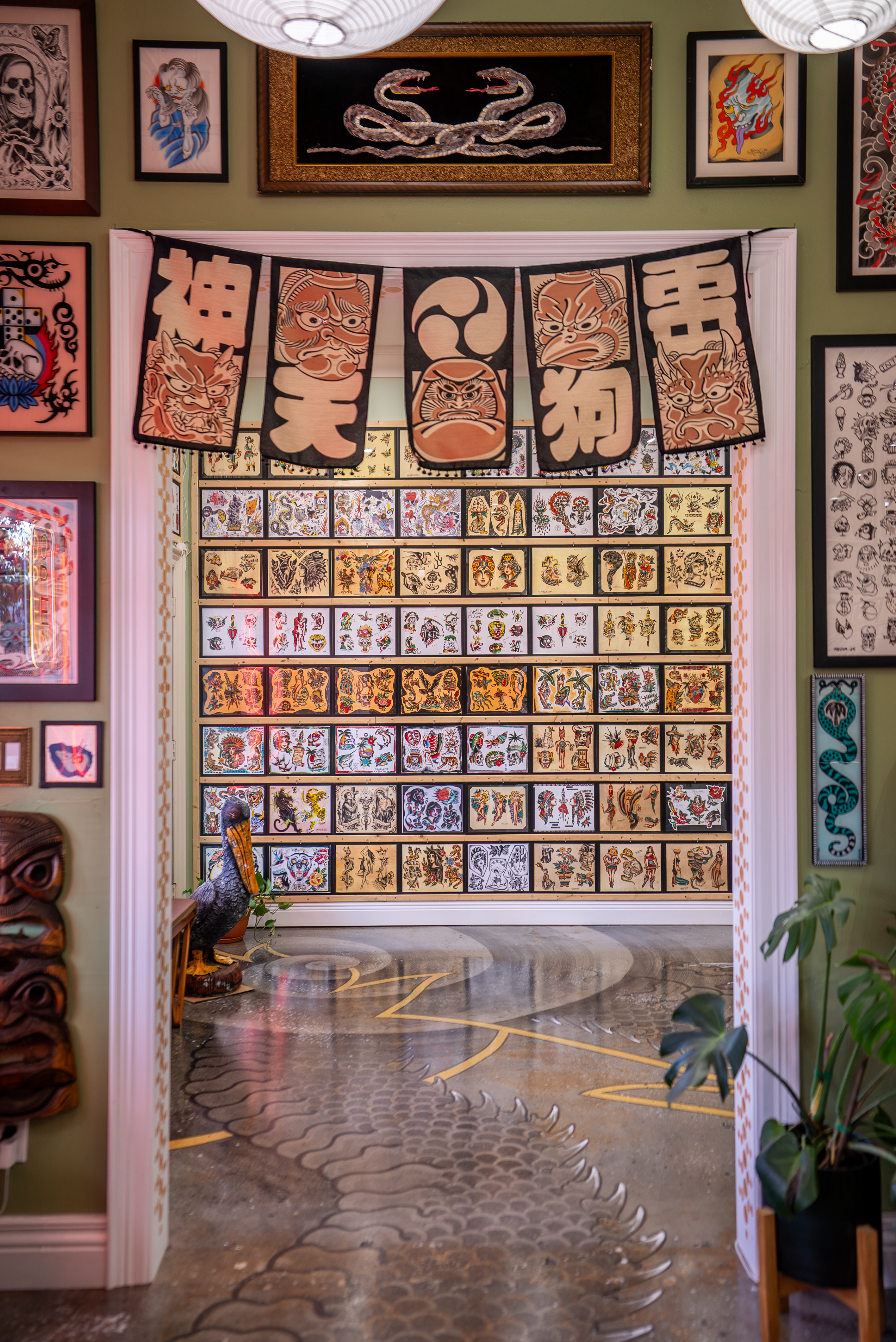 Atomic Tattoos St. Pete Lobby and flash wall