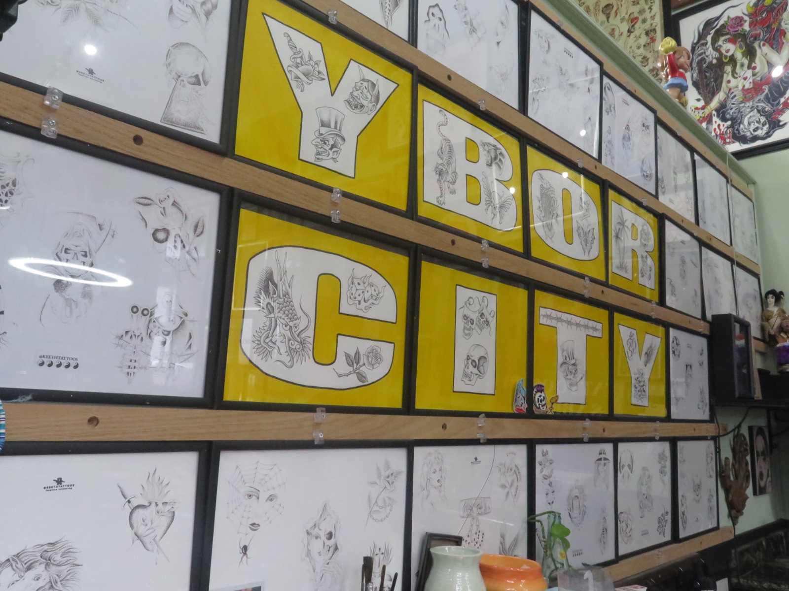 Atomic Tattoos Ybor City Flash wall